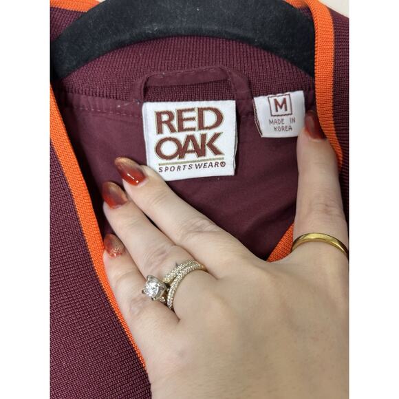 Virginia Tech Hokies Pullover Windbreaker Jacket Men's Size Medium Red Oak VTG - Picture 5 of 10